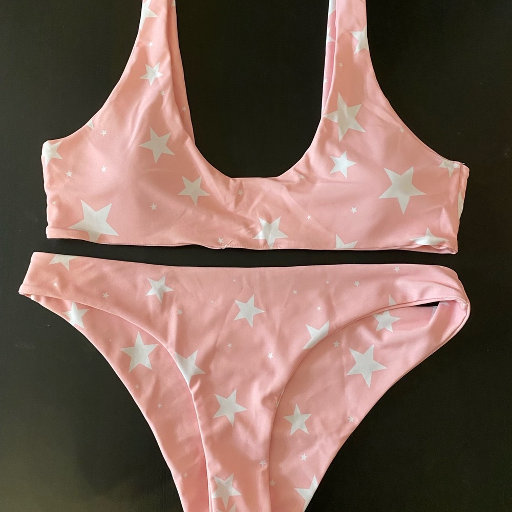 NWOT LIGHT PINK STAR BIKINI